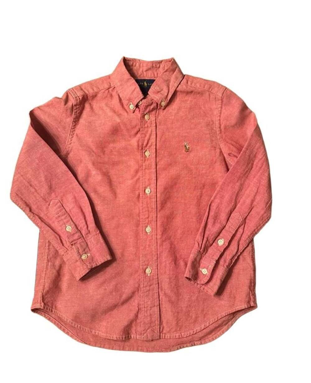 Polo Ralph Lauren Kids Red Chambray Button-Down Long Sleeve Shirt Size 6 h1414